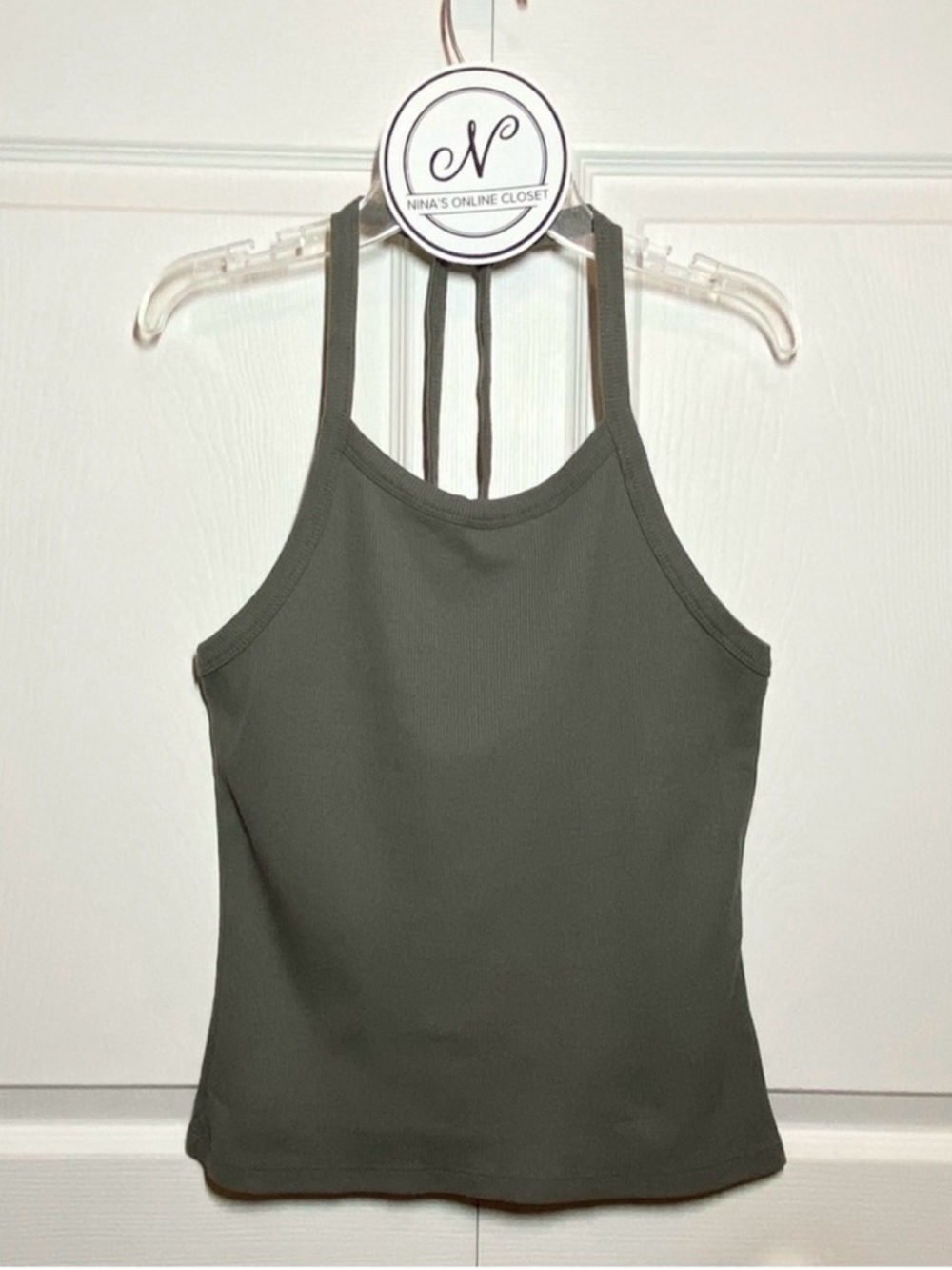 SO Juniors Halter Top Military Green Color Size Medium